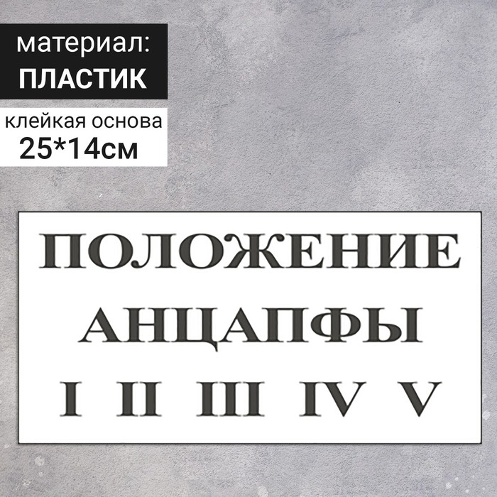 

Табличка «Положение анцапфы», 250×140 мм