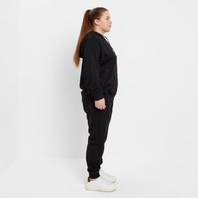 

Костюм женский (толстовка/брюки), чёрный, размер 2XL