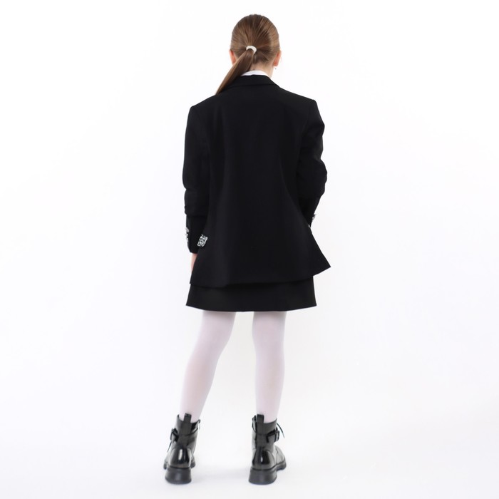 Пиджак для девочки, цвет чёрный МИКС, 134-140 см (размер 38)