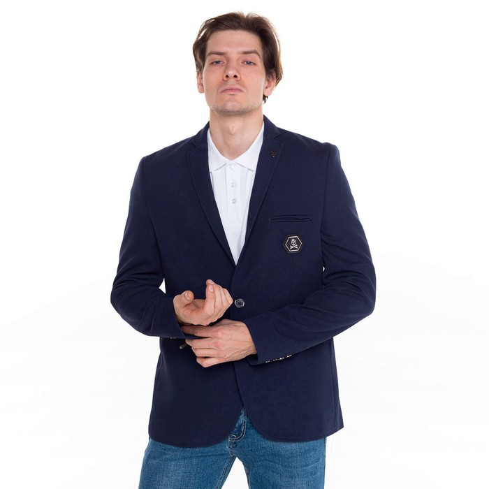 Пиджак мужской, цвет тёмно-синий, размер 56