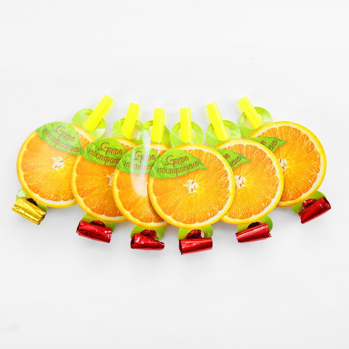 Язычок-кругляш "Яркое настроение", апельсин, набор 6 шт., d=7 см