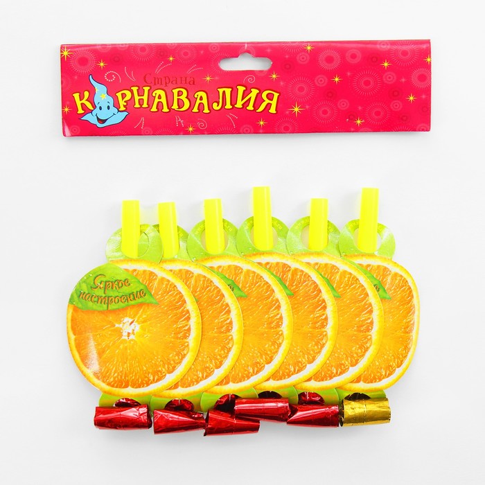 Язычок-кругляш "Яркое настроение", апельсин, набор 6 шт., d=7 см