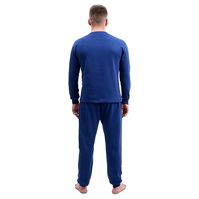 фото Термобельё мужское, v-вырез, хлопок с начёсом, р. 56, рост 182 см, цвет синий