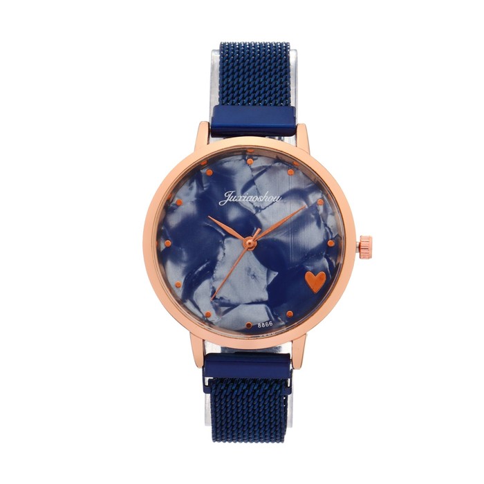 Часы наручные женские "Juxiaoshou" d=3.5 см, ремешок на магните, синие