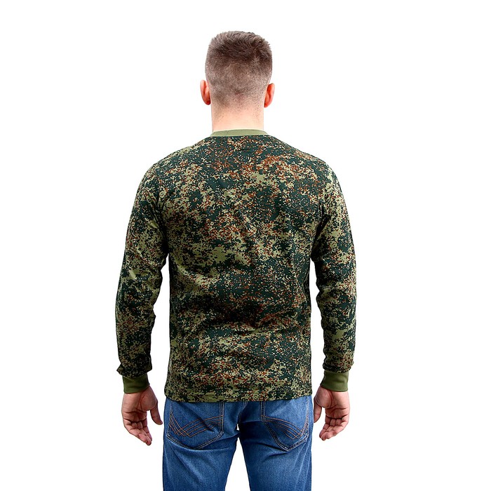 

Футболка с длинным рукавом, хаки, камуфляж, пиксель, хлопок, р. 50, рост 176 см