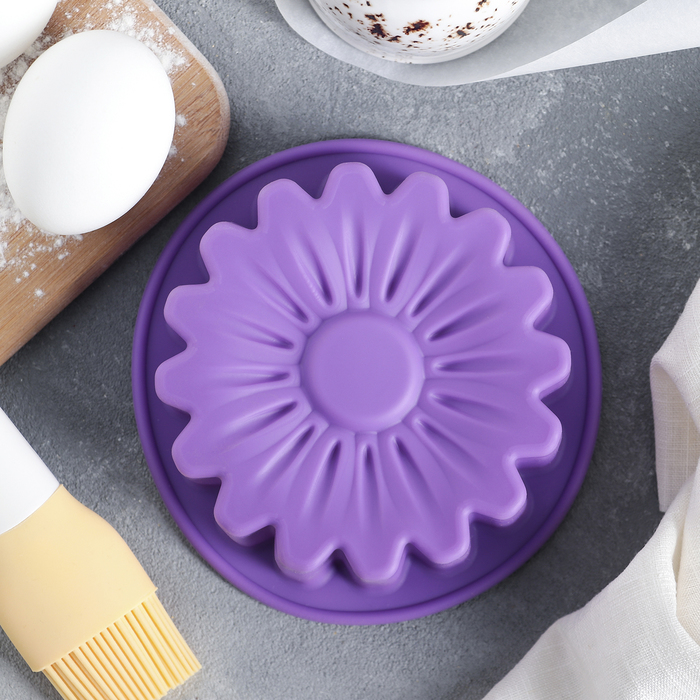 Форма для выпечки "Гербера" 13,3х4,3 см, цвета МИКС