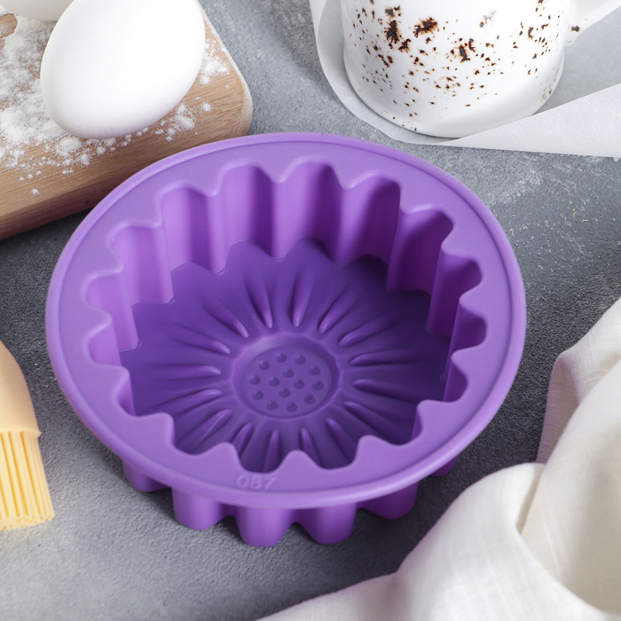 Форма для выпечки "Гербера" 13,3х4,3 см, цвета МИКС