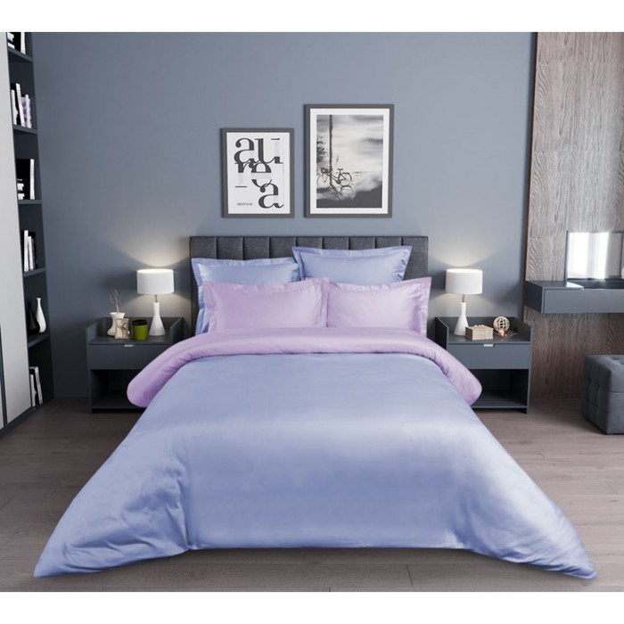 

Постельное бельё евро «Синий», размер 250х235 см, 215х215 см, 70х70 см - 2 шт, 50х70 см - 2 шт