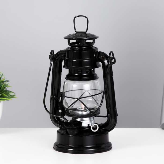 Керосиновая лампа декоративная черный 9,5х12,5х19 см