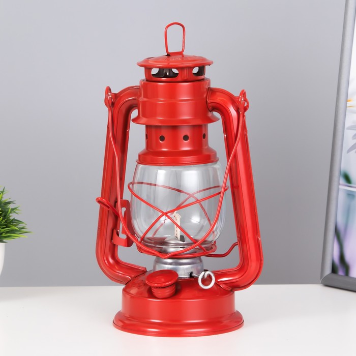 фото Керосиновая лампа декоративная красный 11.5*15*25 см risalux