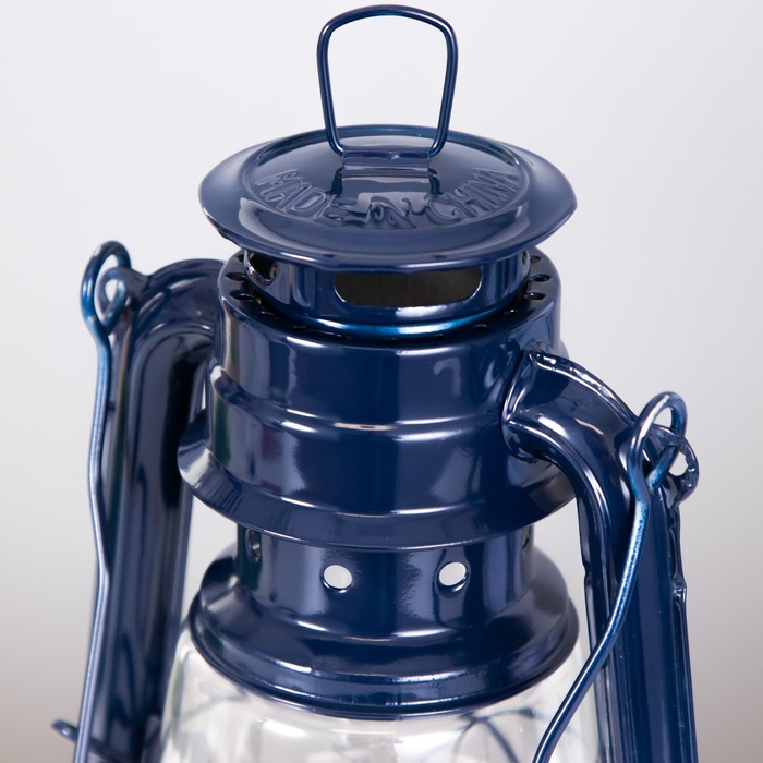 Керосиновая лампа декоративная синий 11.5*15*25 см