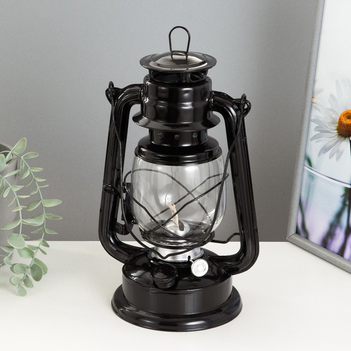 Керосиновая лампа декоративная черный 14х18х27,5 см