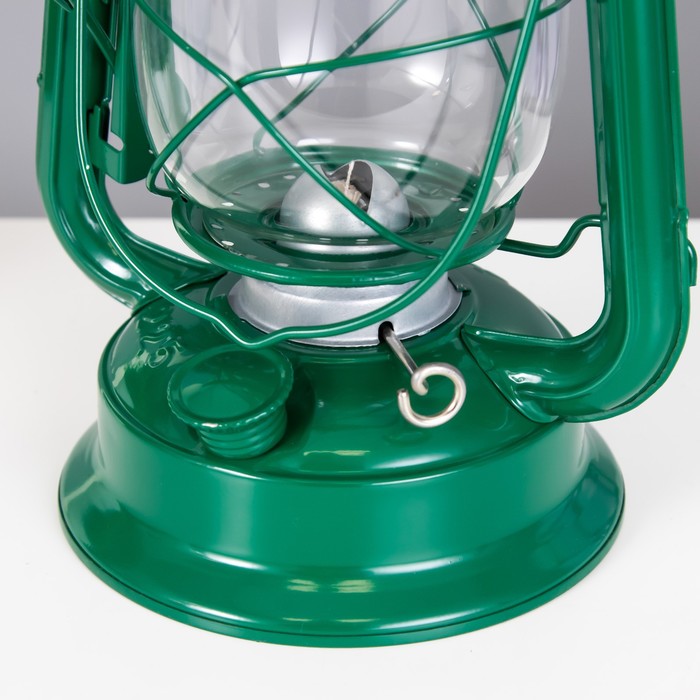 Керосиновая лампа декоративная зеленый 14х18х27,5 см
