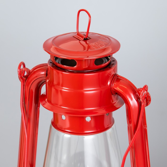 Керосиновая лампа декоративная красный 14х18х30 см