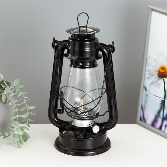 Керосиновая лампа декоративная черный 14х18х30 см