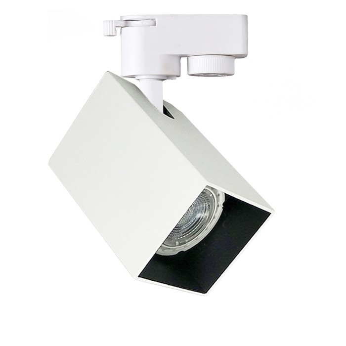 Трековый светильник, 50Вт, GU10, 6x6x16 см, цвет белый