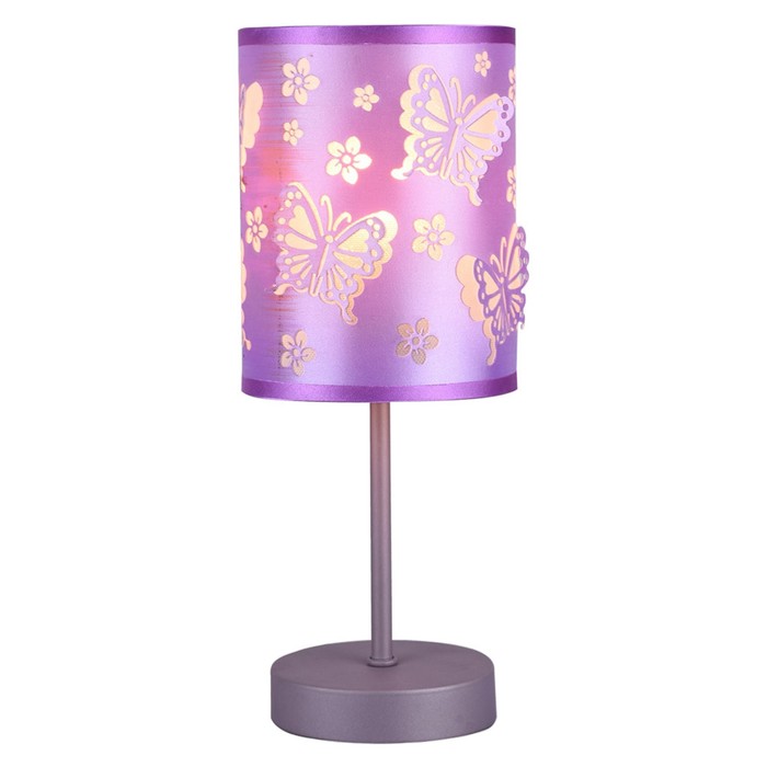 Настольная лампа, 60Вт, E27, 12x12x32 см, цвет фиолетовый