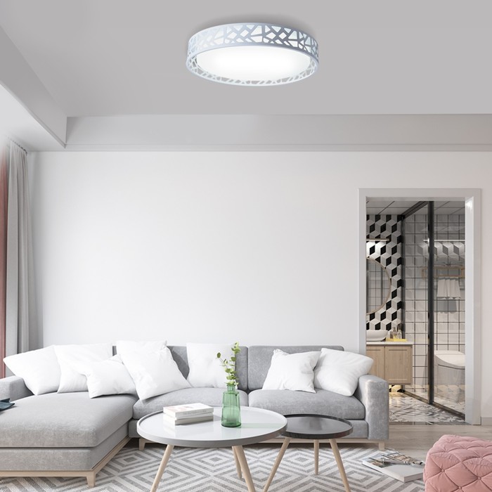 

Потолочный светильник, 72Вт, LED, 43x43x8 см, цвет белый