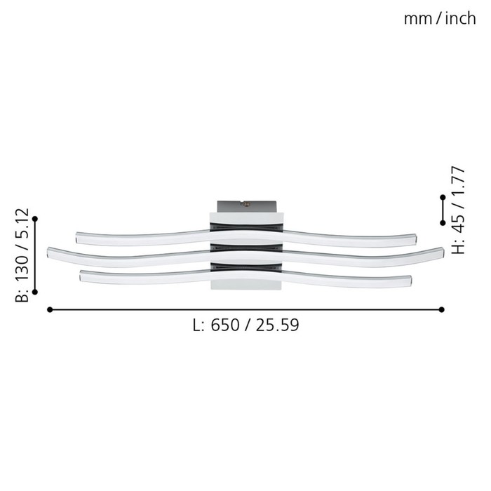 

Люстра RONCADE, 3x8,7Вт LED, 3000K, 2400лм, цвет хром