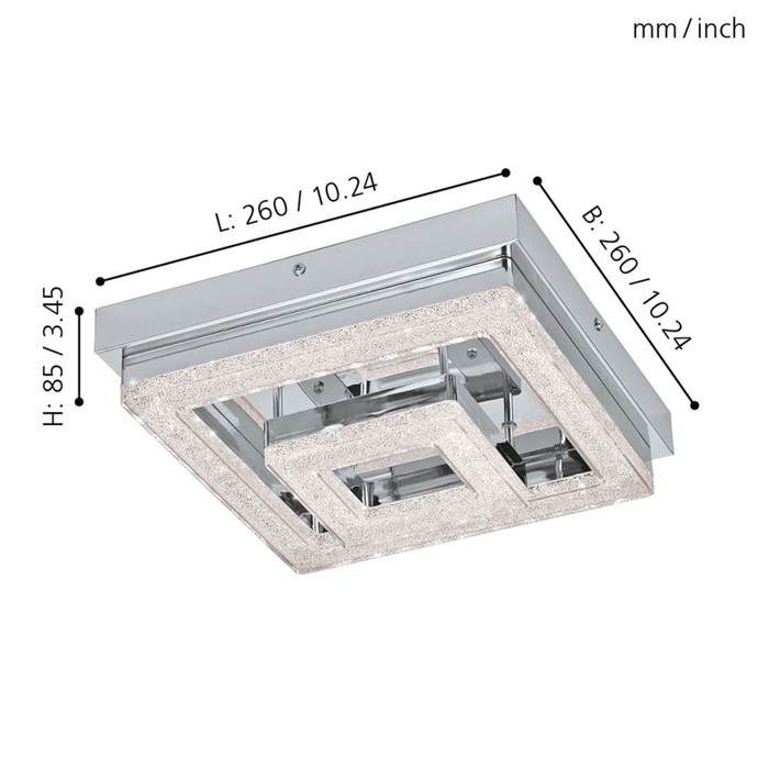 

Светильник FRADELO, 2x6Вт LED, 3000K, 1250лм, цвет хром
