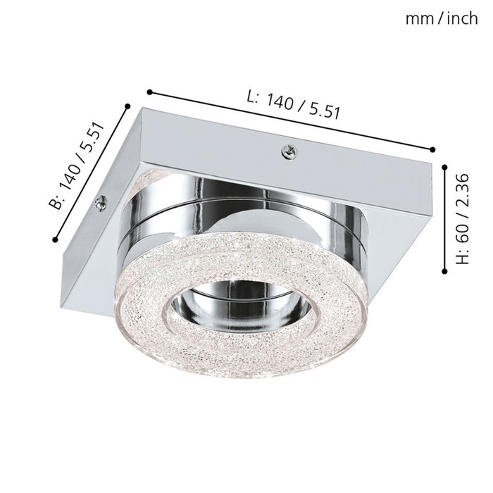

Светильник FRADELO, 1x4Вт LED, 3000K, 400лм, цвет хром