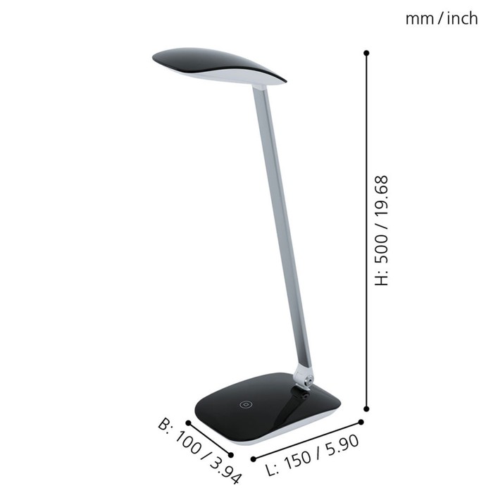 

Настольная лампа CAJERO, 1x4,5Вт LED, 4000K, 550лм, цвет чёрный