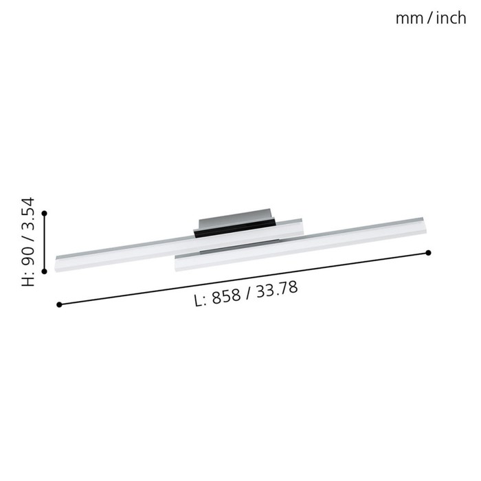 

Люстра LAPELA, 2x10Вт LED, 3000K, 2600лм, цвет хром