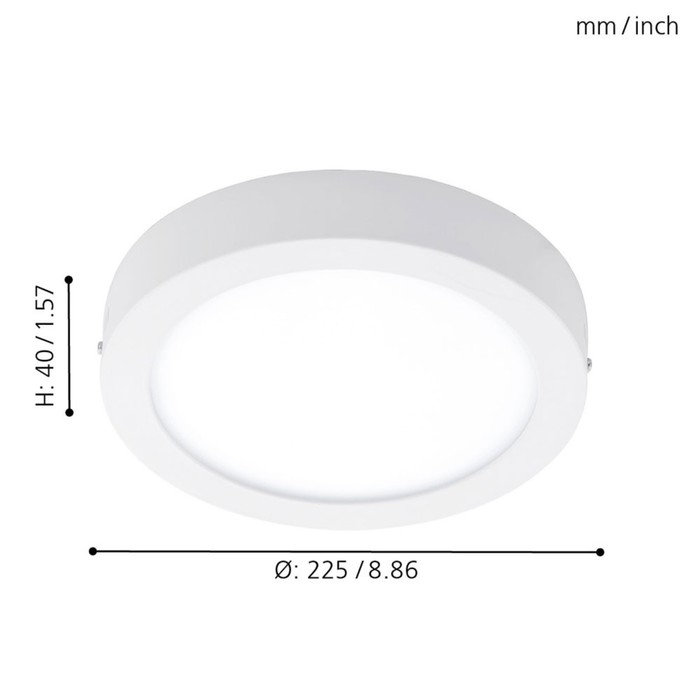 

Светильник FUEVA-C, 1x15,6Вт LED, 2700-6500K, 2000лм, цвет белый