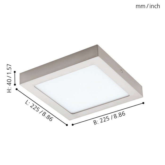 

Светильник FUEVA-C, 1x15,6Вт LED, 2700-6500K, 2000лм, цвет серый