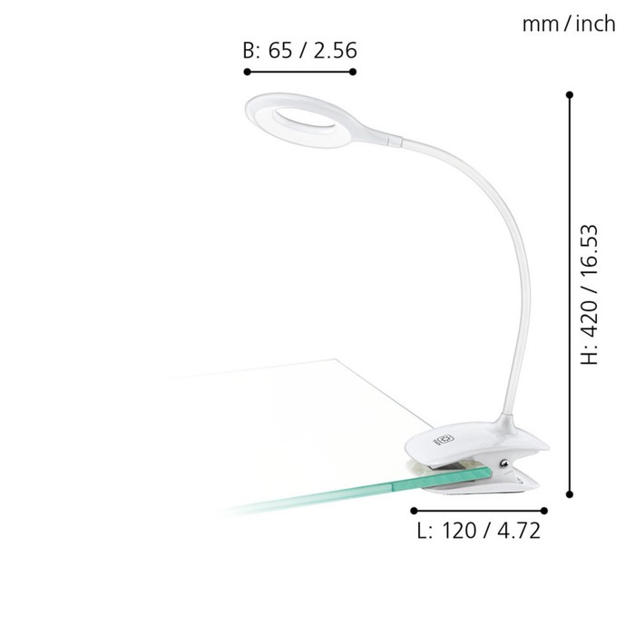 

Светильник на прищепке CABADO, 1x3Вт LED, 3000K, 80лм, цвет белый