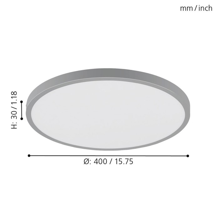 

Светильник FUEVA 1, 1x25Вт LED, 4000K, 2500лм, цвет серебро