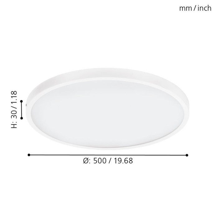 

Светильник FUEVA 1, 1x25Вт LED, 3000K, 2700лм, цвет белый