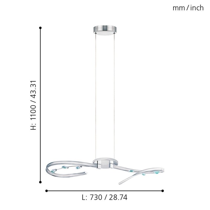 

Светильник VALLEMARE 1, 2x8Вт LED, 3000K, 2200лм, цвет хром