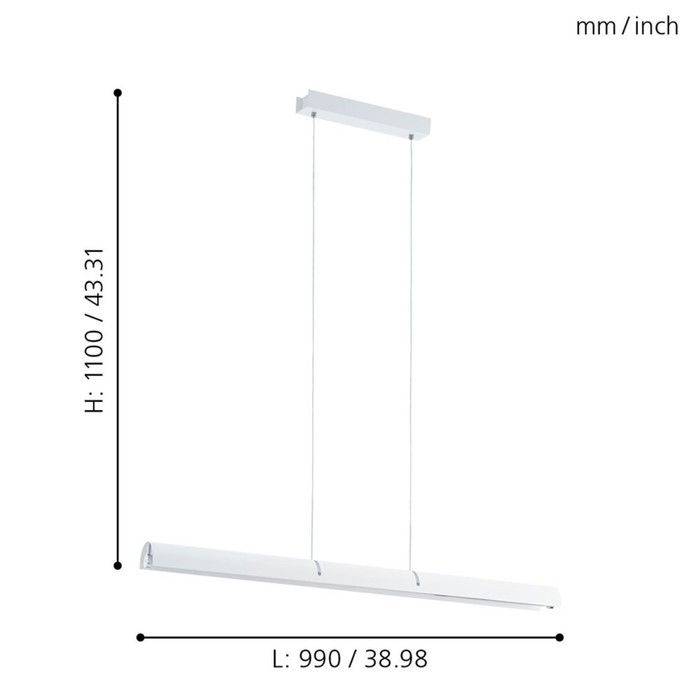 

Светильник CALDINA, 1x21Вт LED, 3000K, 2500лм, цвет белый, хром