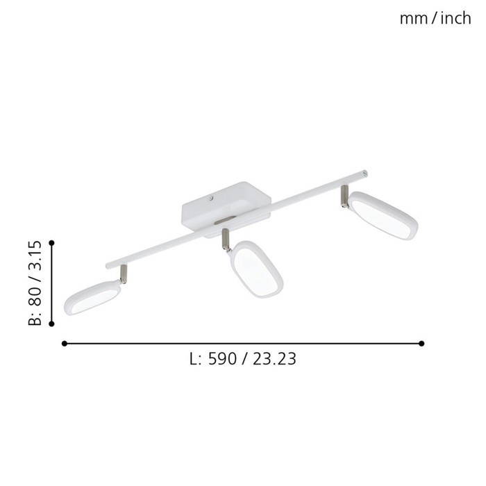 

Светильник PALOMBARE-C, 3x5Вт LED, 2700-6500K, 1800лм, цвет белый