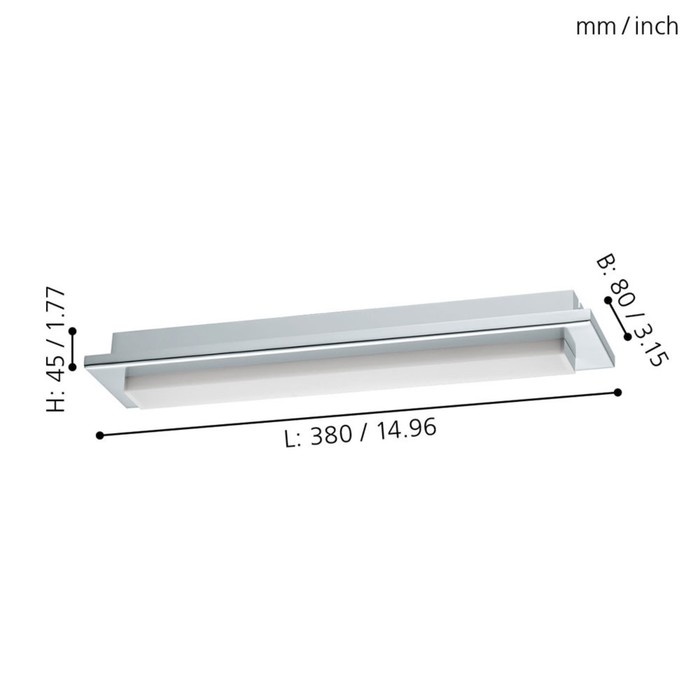

Бра CUMBRECITA, 1x8,3Вт LED, 4000K, 900лм, цвет хром