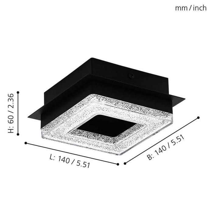 

Светильник FRADELO 1, 1x4Вт LED, 3000K, 400лм, цвет чёрный