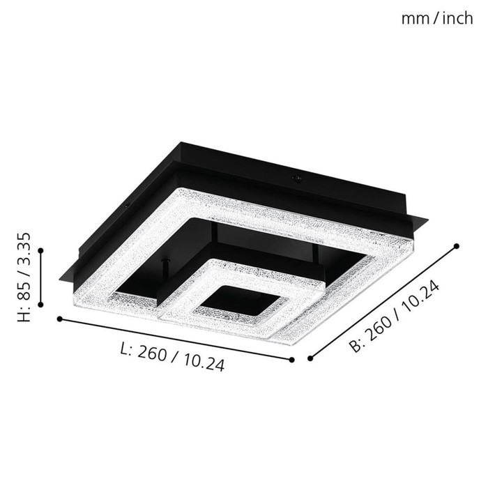

Светильник FRADELO 1, 1x12Вт LED, 3000K, 1250лм, цвет чёрный