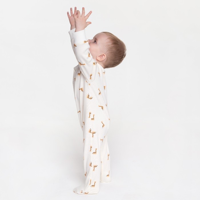 Комбинезон детский «Жираф», цвет белый, рост 80 см