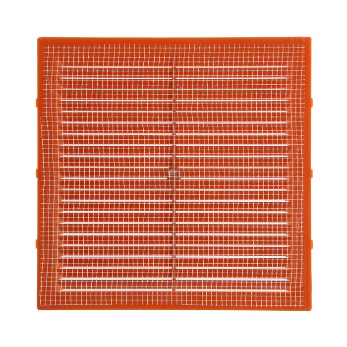 Решетка вентиляционная "КосмоВент" Л194БЖ, 194 х 194 мм, с сеткой, неразъемная, бежевая