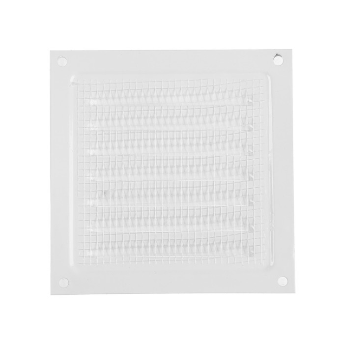 Решетка вентиляционная "КосмоВент" РМ1212, 125 х 125 мм, с сеткой, металлическая, белая