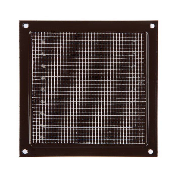 Решетка вентиляционная "КосмоВент" РМ1515КР, 150 х 150 мм, с сеткой, металл, коричневая