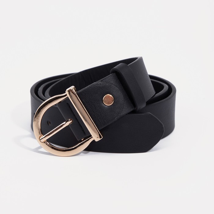 

Ремень женский, ширина 3,5 см, винт, пряжка метал, цвет чёрный