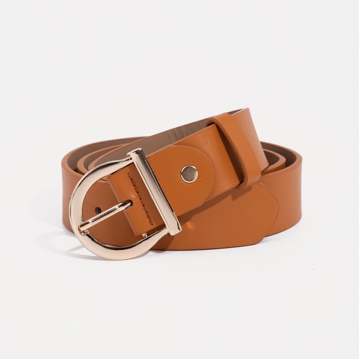 

Ремень женский, ширина 3,5 см, винт, пряжка метал, цвет рыжий