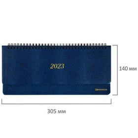 

Планинг датированный 2023 305х140 мм BRAUBERG "Iguana", под кожу, синий, 113991