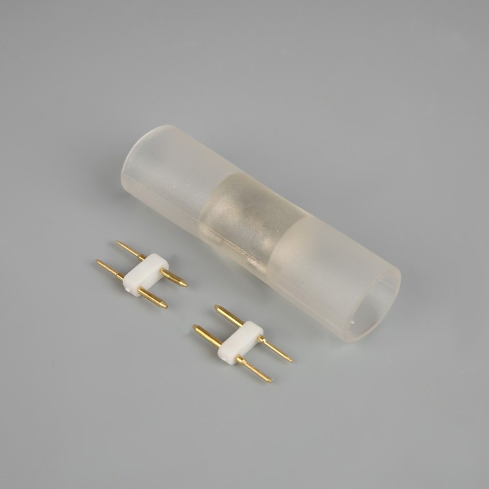 Коннектор прямой для D-образного неона, 16х16 мм, фасовка 5 штук