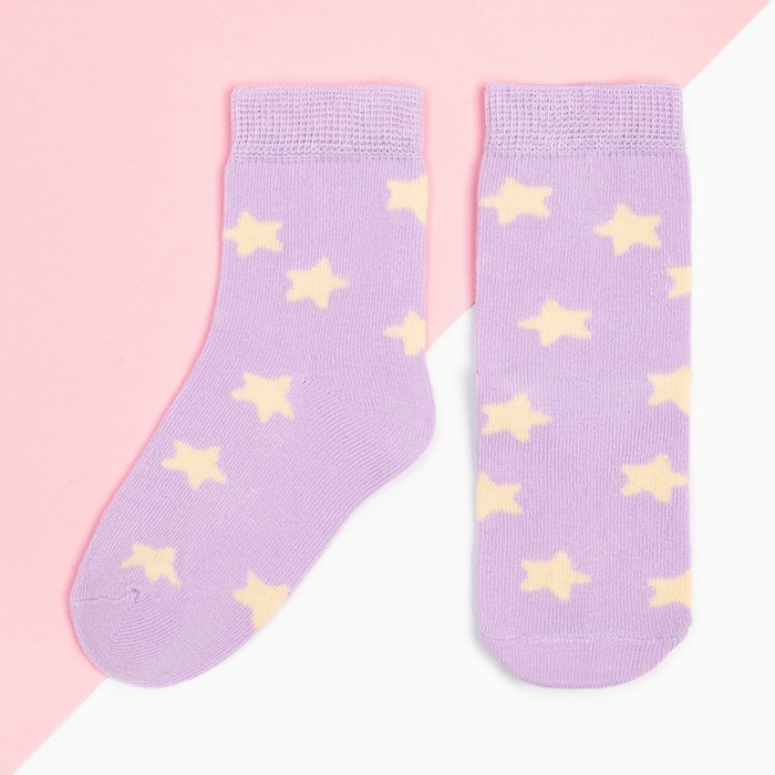 Носки для девочки KAFTAN «Звезды», размер 14-16 см, цвет лиловый носки для девочки kaftan звезды размер 16 18 см цвет лиловый