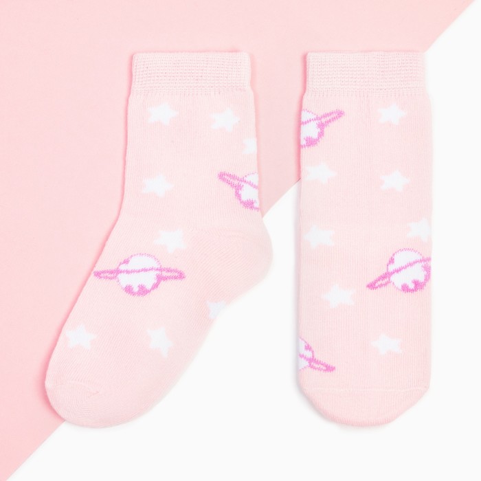 Носки для девочки KAFTAN «Космос», размер 14-16 см, цвет розовый носки для девочки kaftan единорожек размер 14 16 см цвет розовый