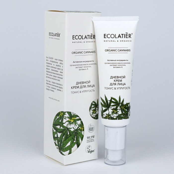 Дневной крем для лица Ecolatier ORGANIC CANNABIS, 50 мл ecolatier ночной крем маска для лица organic cannabis 50 мл