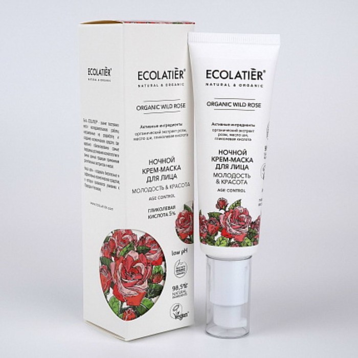 

Ночной крем-маска для лица Ecolatier ORGANIC WILD ROSE, 50 мл